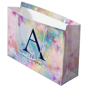 Grand Sac Cadeau Monogramme coloré Cravate-coloré