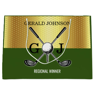 Grand Sac Cadeau Monogramme de golf élégant personnalisé minimalist