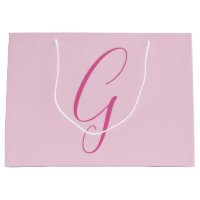 Monogramme de lettre initiale rose clair uni chic