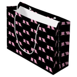 Grand Sac Cadeau Monogramme minimaliste moderne Entreprise Noir & R