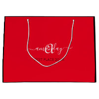 Monogramme Nom Black Red Shop Gold Mariage