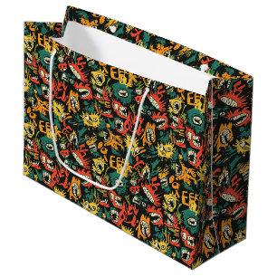 Grand Sac Cadeau Monstre de Graffiti Eek Noir Halloween (1)