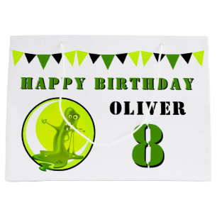 Grand Sac Cadeau Monstre mince vert Funny Anniversaire des enfants