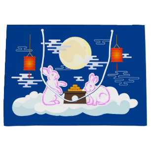 Grand Sac Cadeau Moon Rabbit Mooncake Nuages Mooncake Festival à la