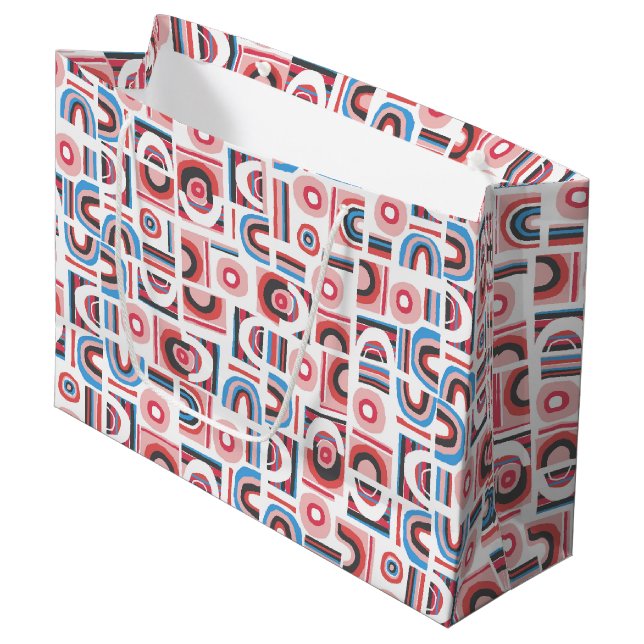 Grand Sac Cadeau Motif Abstrait moderne du Bauhaus (Devant Angle)