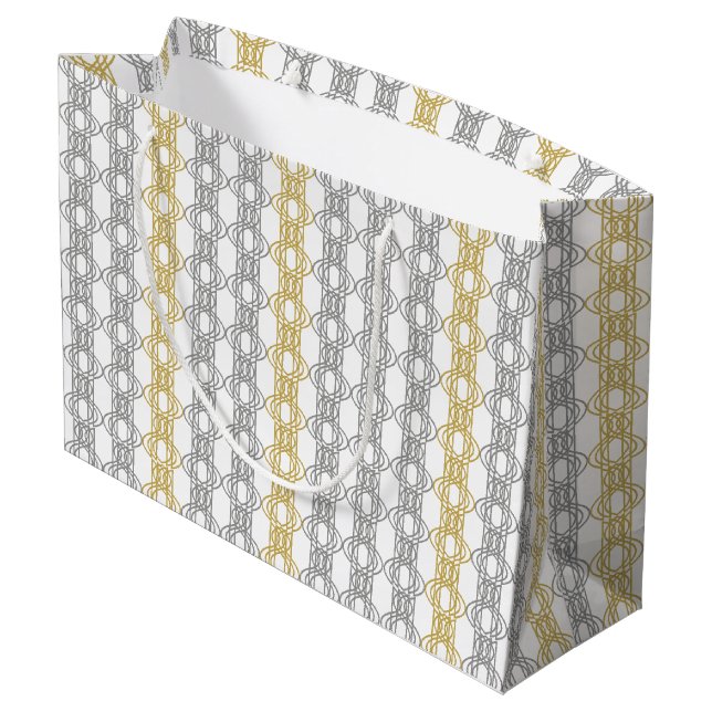Grand Sac Cadeau Motif argent et or (Dos Angle)