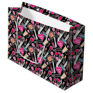 Grand Sac Cadeau Motif au néon de maquillage