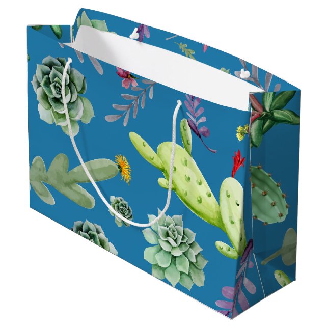 Grand Sac Cadeau Motif Cactus 5 (Dos Angle)