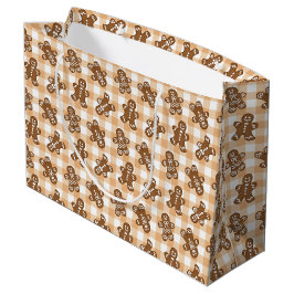 Grand Sac Cadeau Motif carreau homme pain d'épice