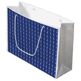 Grand Sac Cadeau Motif Coupe Sapphire Bleu