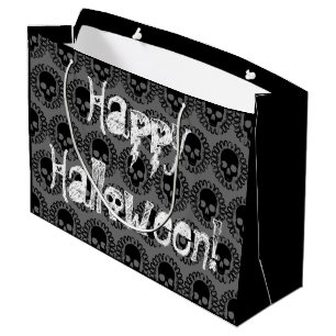 Grand Sac Cadeau Motif crâne Élégant Amusement Halloween Goth N'imp