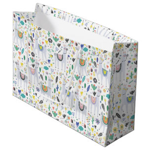 Grand Sac Cadeau Motif d'alpaga de griffonnage