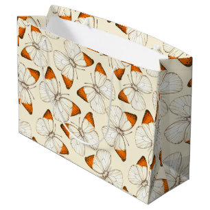 Grand Sac Cadeau Motif d'aquarelle papillons