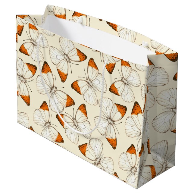 Grand Sac Cadeau Motif d'aquarelle papillons (Dos Angle)