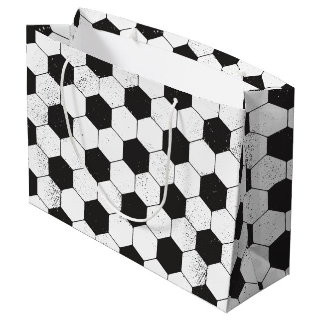 Grand Sac Cadeau Motif de balle de football (Dos Angle)