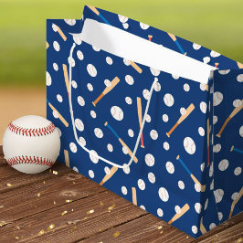Grand Sac Cadeau Motif de baseball et de bats