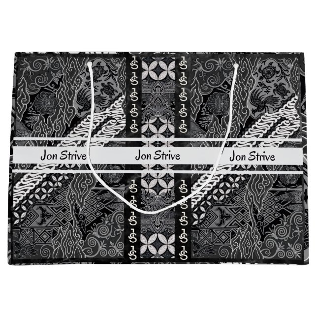 Grand Sac Cadeau Motif de BATIK moderne (Devant)