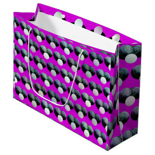 Grand Sac Cadeau Motif de boules de pelouse magenta,