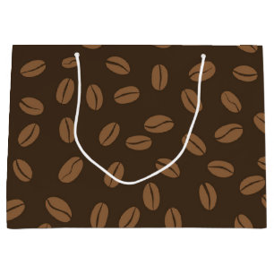 Grand Sac Cadeau Motif de café