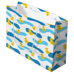 Grand Sac Cadeau Motif de canard en caoutchouc jaune