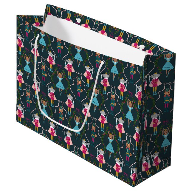 Grand Sac Cadeau Motif de cétacés verts (Devant Angle)