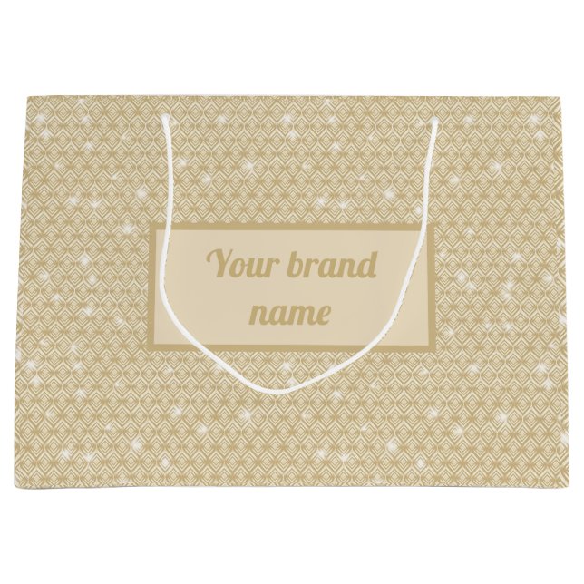 Grand Sac Cadeau Motif de champagne de luxe (Devant)