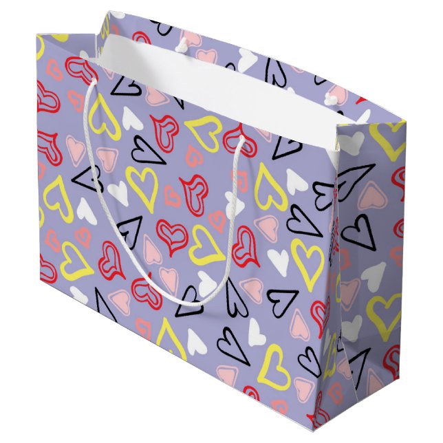 Grand Sac Cadeau Motif de coeur 31 (Dos Angle)