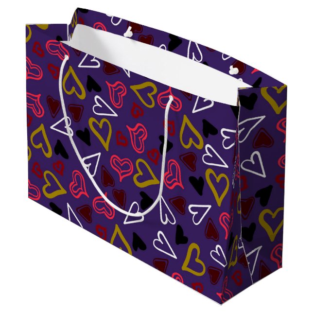 Grand Sac Cadeau Motif de coeur 32 (Dos Angle)
