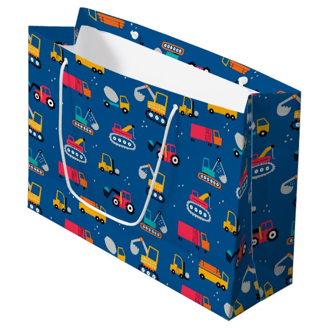 Grand Sac Cadeau Motif de déplacement de construction mûre (Devant Angle)