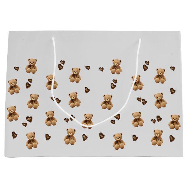 Grand Sac Cadeau motif de dessin animé de l'ours mignon (Devant)