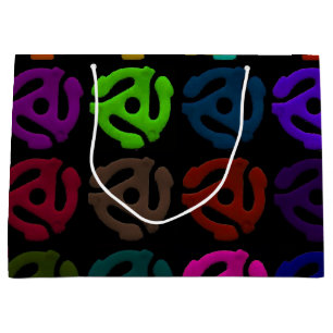 Grand Sac Cadeau motif de disque d'insertion de plastique vinyle
