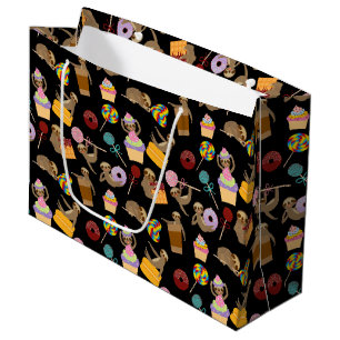 Grand Sac Cadeau Motif de festins de bonbon à paresse