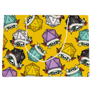 Grand Sac Cadeau Motif de jeu de dés D20