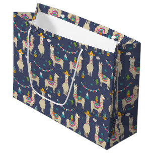 Grand Sac Cadeau Motif de lama de célébration