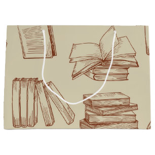 Grand Sac Cadeau Motif de livre