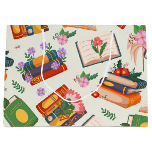 Grand Sac Cadeau Motif de livre