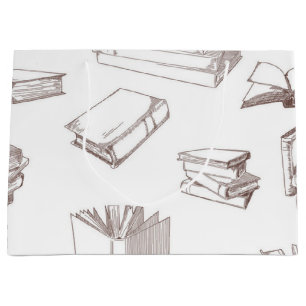Grand Sac Cadeau Motif de livre
