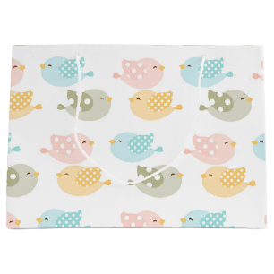 Grand Sac Cadeau Motif de l'oiseau des enfants infantiles de beau