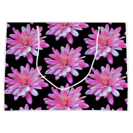 Grand Sac Cadeau Motif de marguerite rose