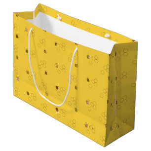 Grand Sac Cadeau Motif de nid d'abeilles d'abeille