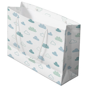 Grand Sac Cadeau Motif de nuage à main levée