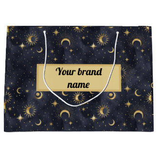 Grand Sac Cadeau Motif de nuit abstrait céleste