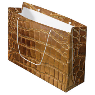 Grand Sac Cadeau Motif de peau d'animal de cuir de crocodile de
