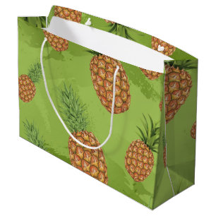 Grand Sac Cadeau Motif de pomme de pin aquarelle 4