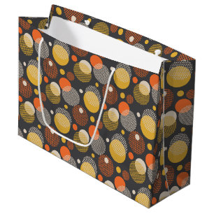 Grand Sac Cadeau Motif de rayure de point de polka