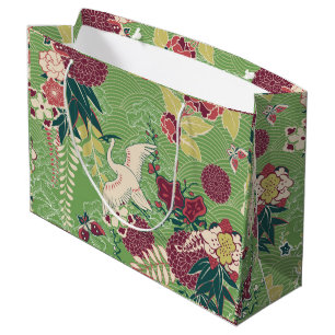 Grand Sac Cadeau Motif de soie orientale colorée