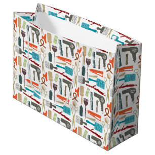 Grand Sac Cadeau Motif de soins capillaires