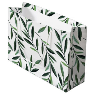 Grand Sac Cadeau Motif des branches d'aquarelle