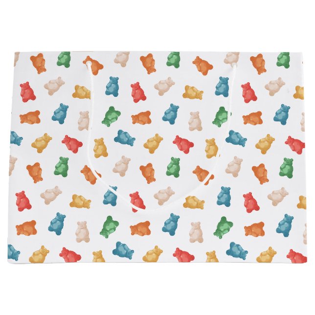 Grand Sac Cadeau Motif des ours de gomme (Devant)