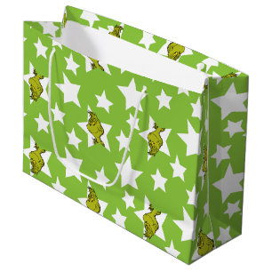 Grand Sac Cadeau Motif d'étoile qui louche Grinch